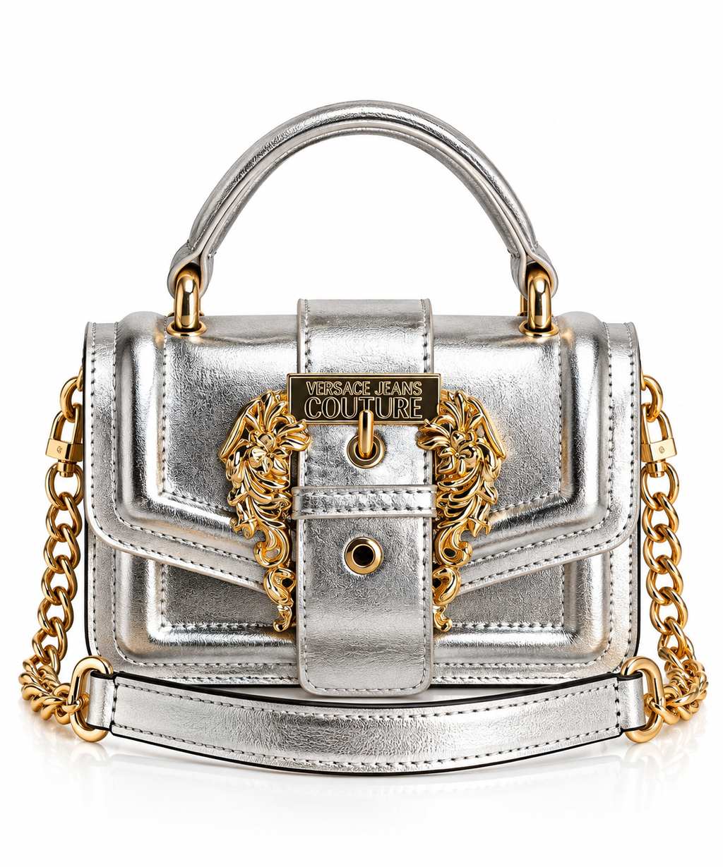 Couture Metallic Silver Gold Detaylı El & Omuz Çantası
