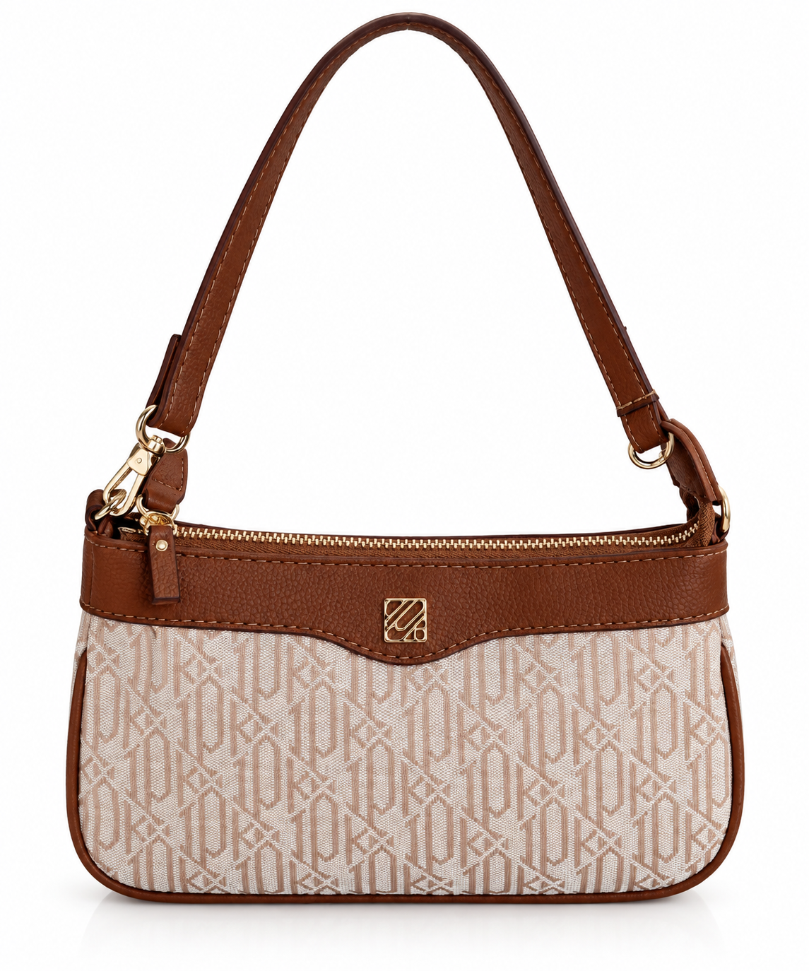 Monogram Kahve Baguette Omuz Çantası