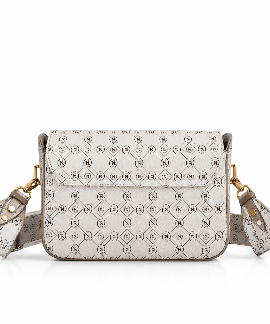 Monogram Flap Omuz Çantası – Ekru