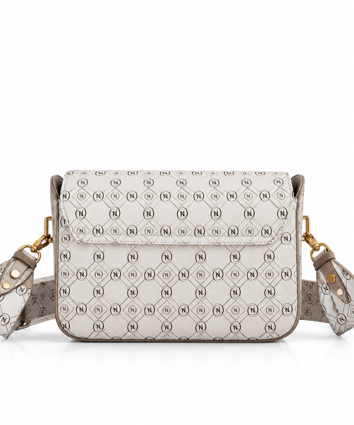 Monogram Flap Omuz Çantası – Ekru