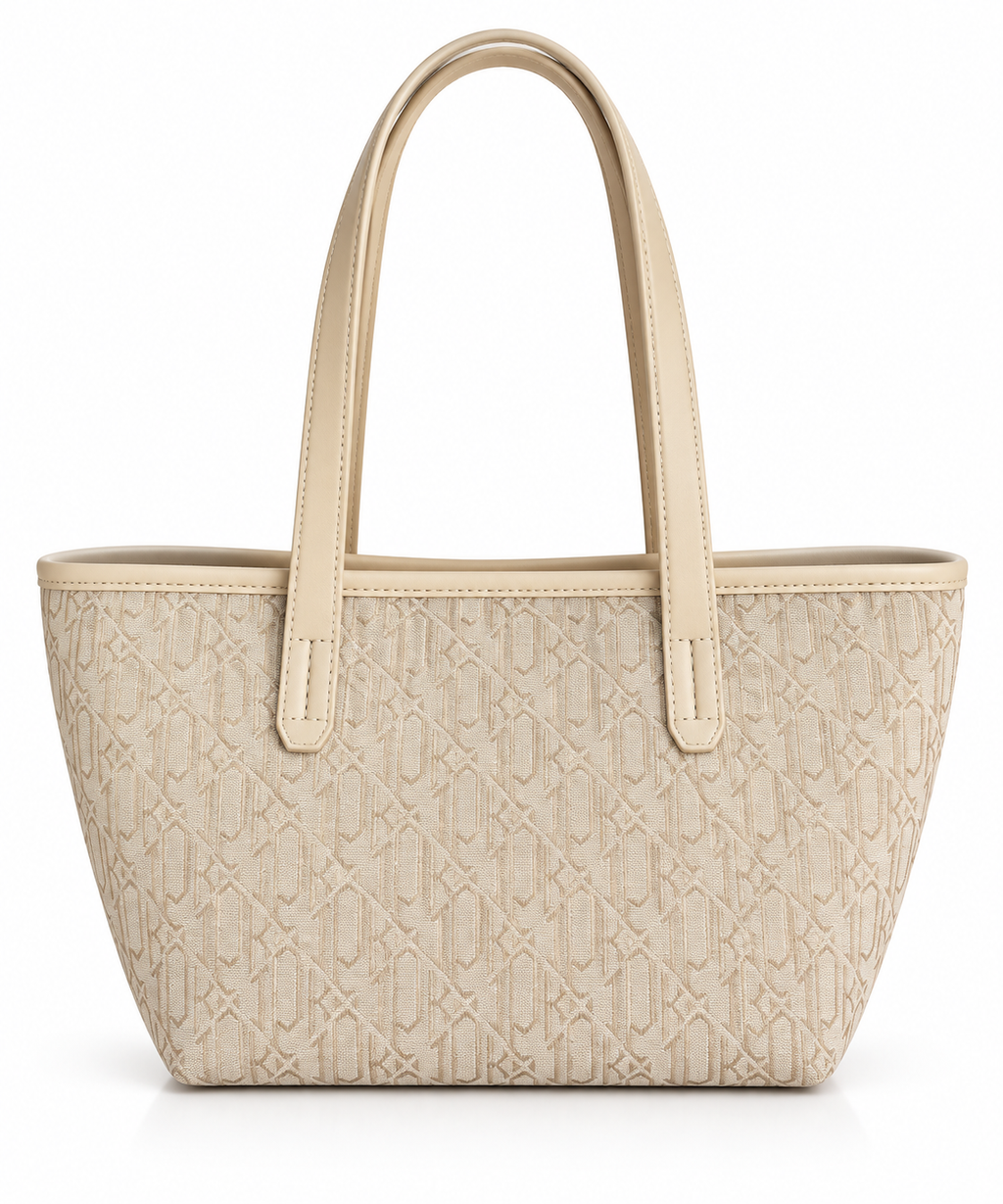 Monogram Bej Shopper Çanta
