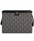 Noir Élégance Siyah Monogram Clutch Çanta
