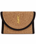 Riviera Gold Hasır Örgü Clutch Çanta