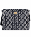 Navy Élégance Lacivert Monogram Clutch Çanta