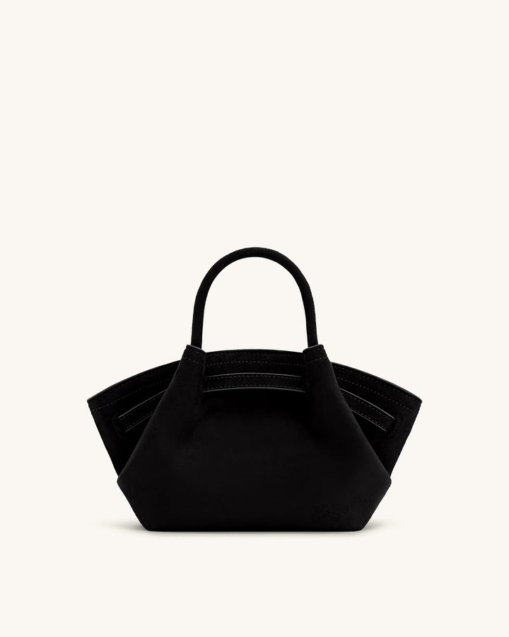 Hana Mini  Suede Tote Bag - Black