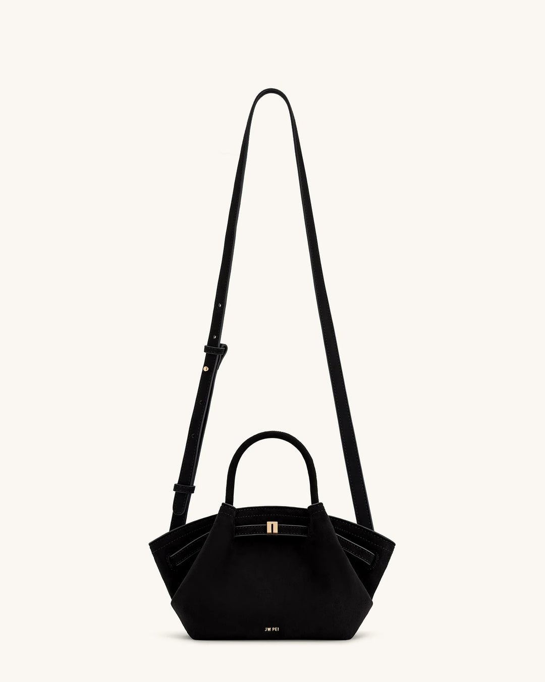 Hana Mini  Suede Tote Bag - Black