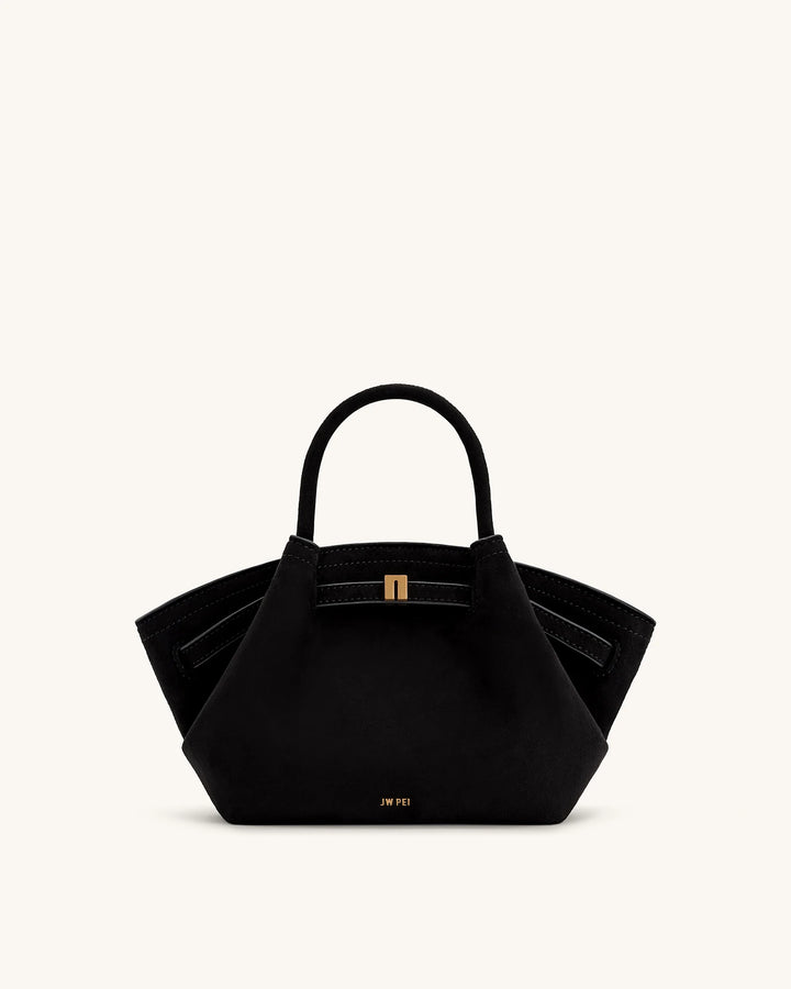 Hana Mini  Suede Tote Bag - Black