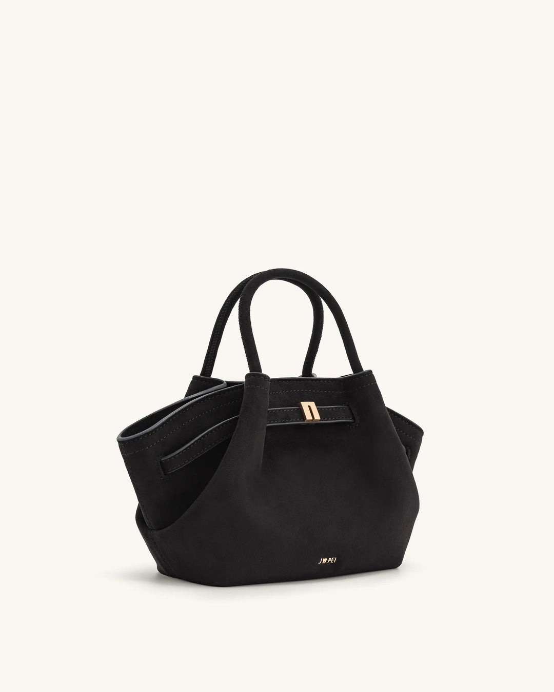 Hana Mini  Suede Tote Bag - Black
