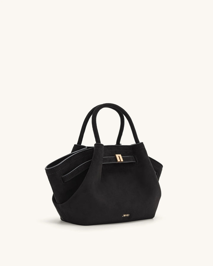 Hana Mini  Suede Tote Bag - Black