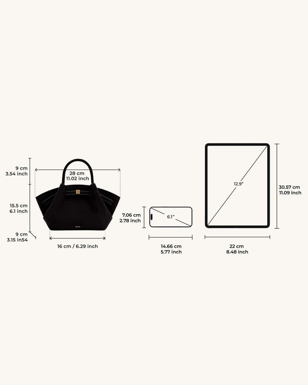 Hana Mini  Suede Tote Bag - Black