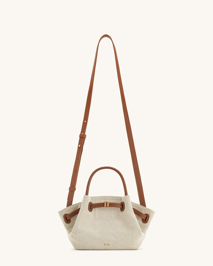 Hana Mini Tote Bag - Brown Canvas