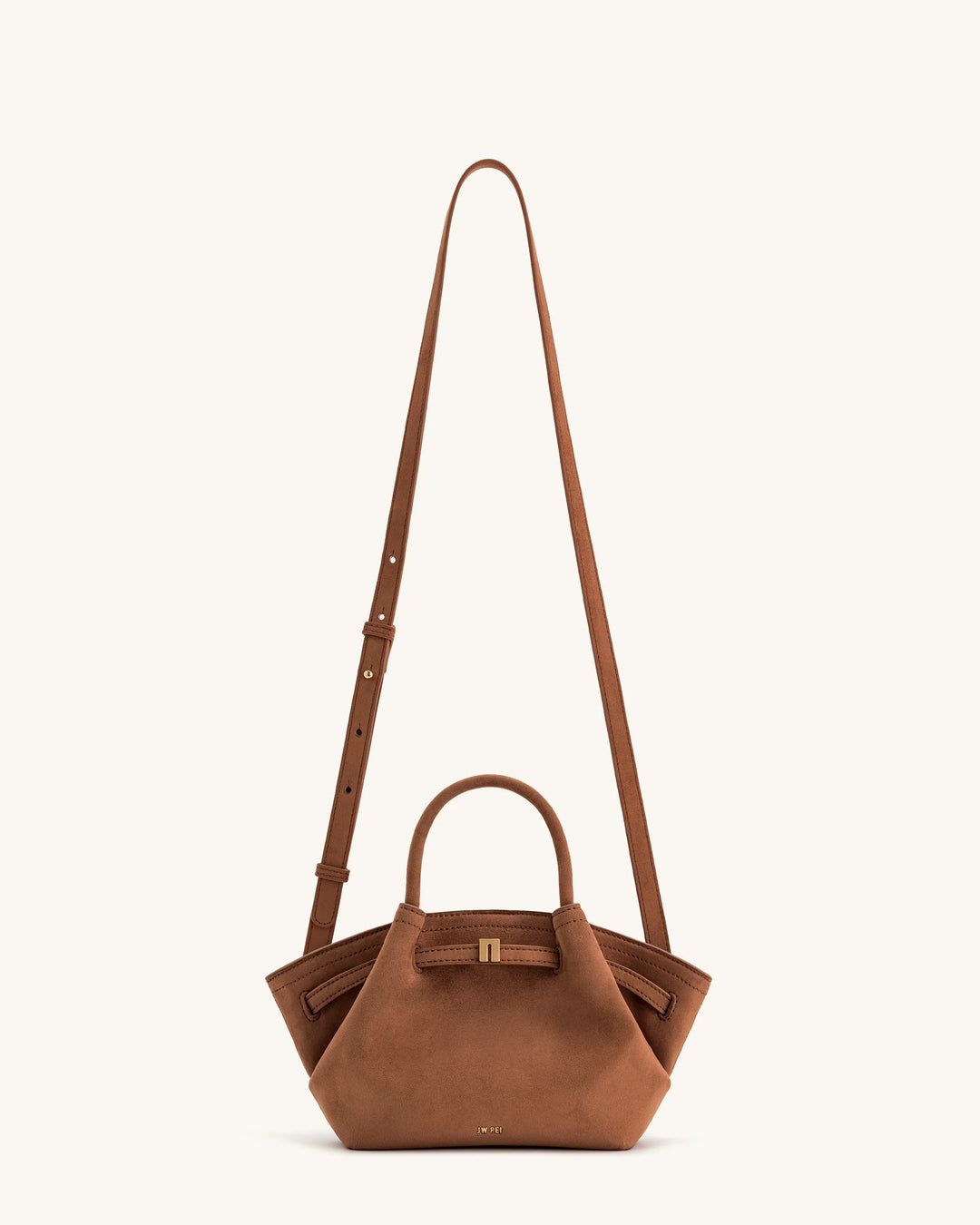Hana Mini  Suede Tote Bag - Brown