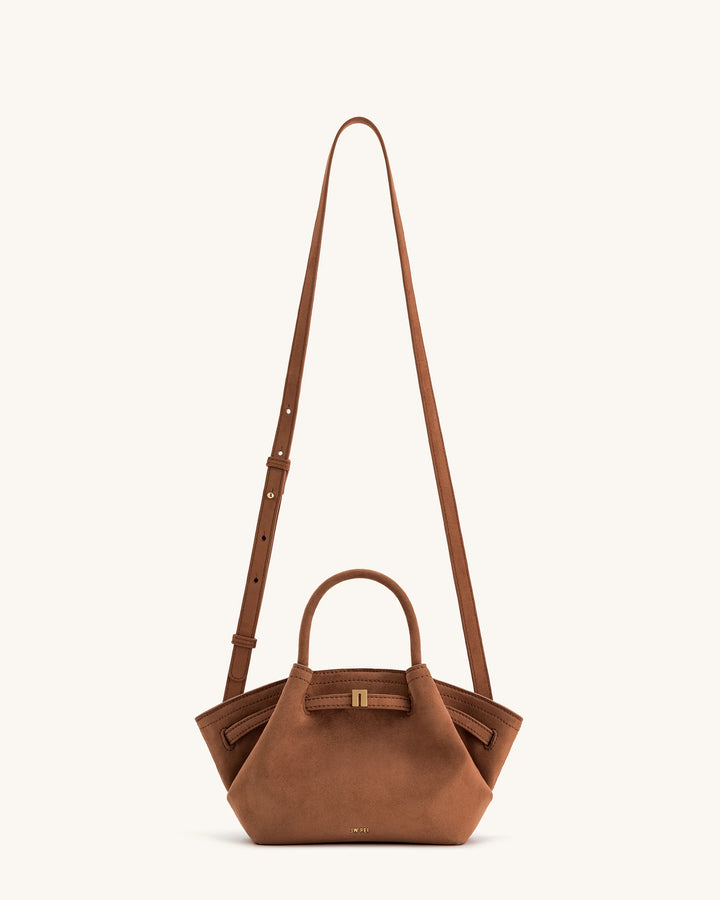 Hana Mini  Suede Tote Bag - Brown