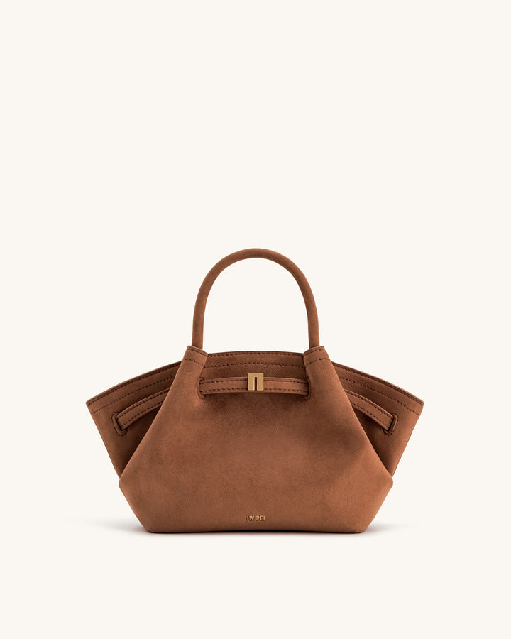 Hana Mini  Suede Tote Bag - Brown
