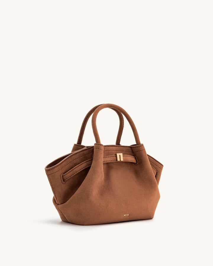 Hana Mini  Suede Tote Bag - Brown