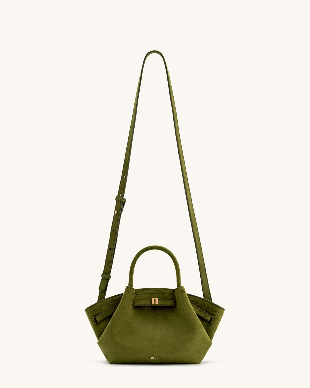 Hana Mini Suede Tote Bag - Dark Olive