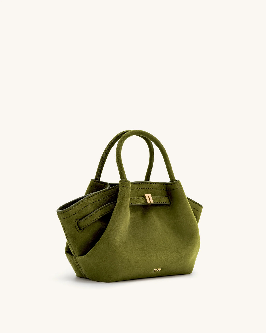 Hana Mini Suede Tote Bag - Dark Olive