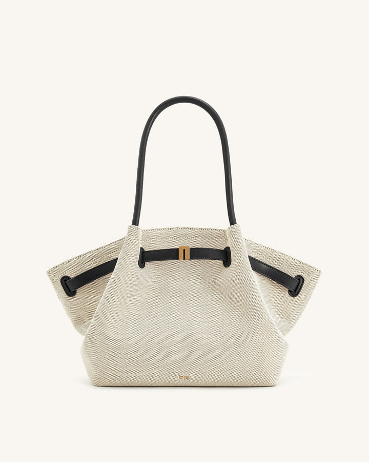 Hana Medium Tote Bag - Black Canvas