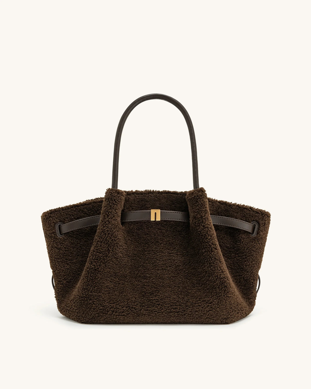 Hana Medium  Fur Tote Bag - Mocha Brown