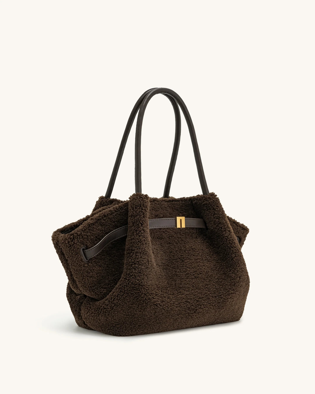Hana Medium  Fur Tote Bag - Mocha Brown