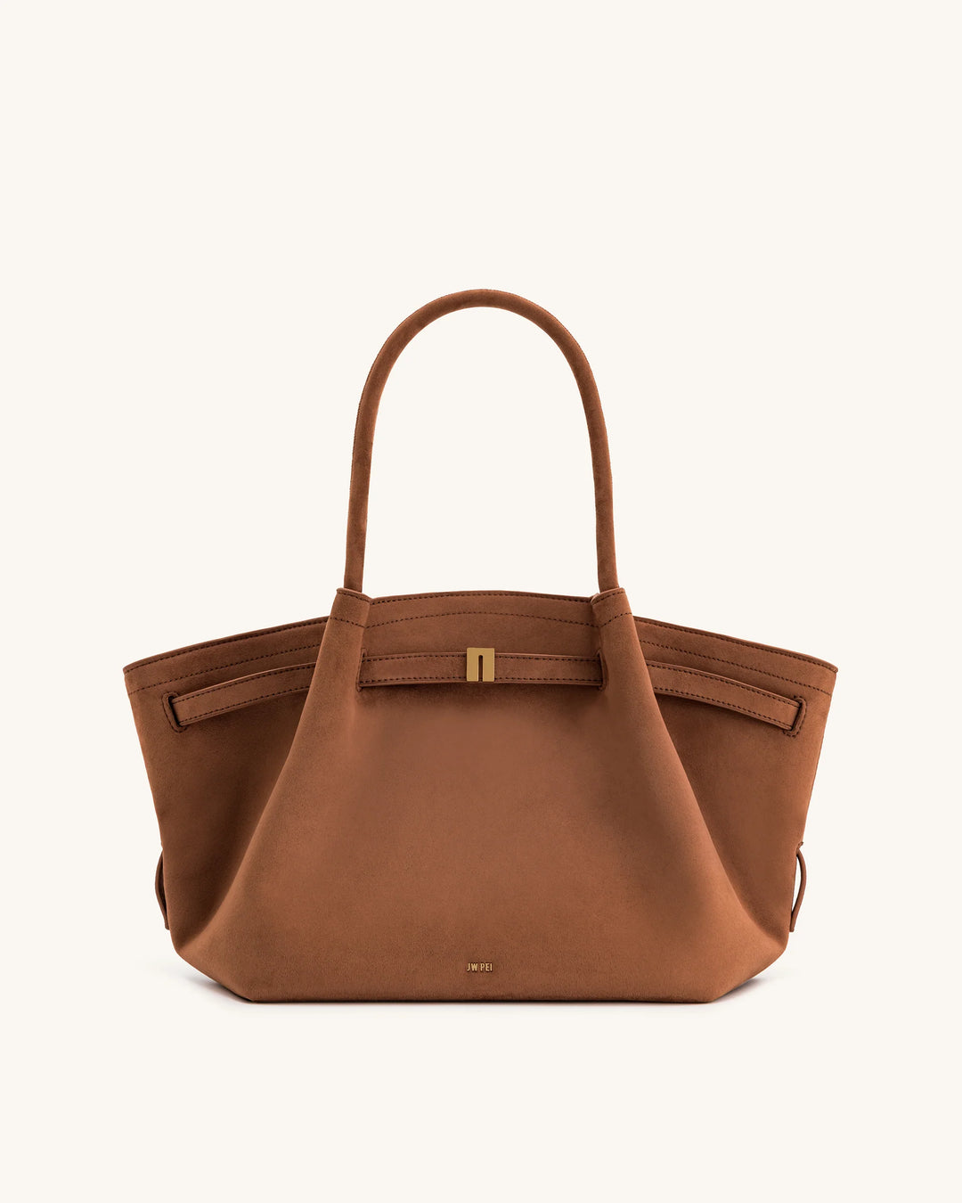 Hana Medium Suede Tote Bag - Brown