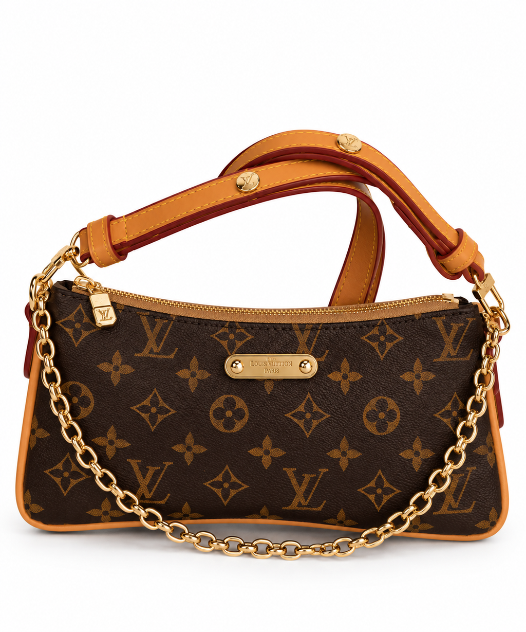 Monarque Vintage Monogram Mini Omuz Çantası – Kahverengi