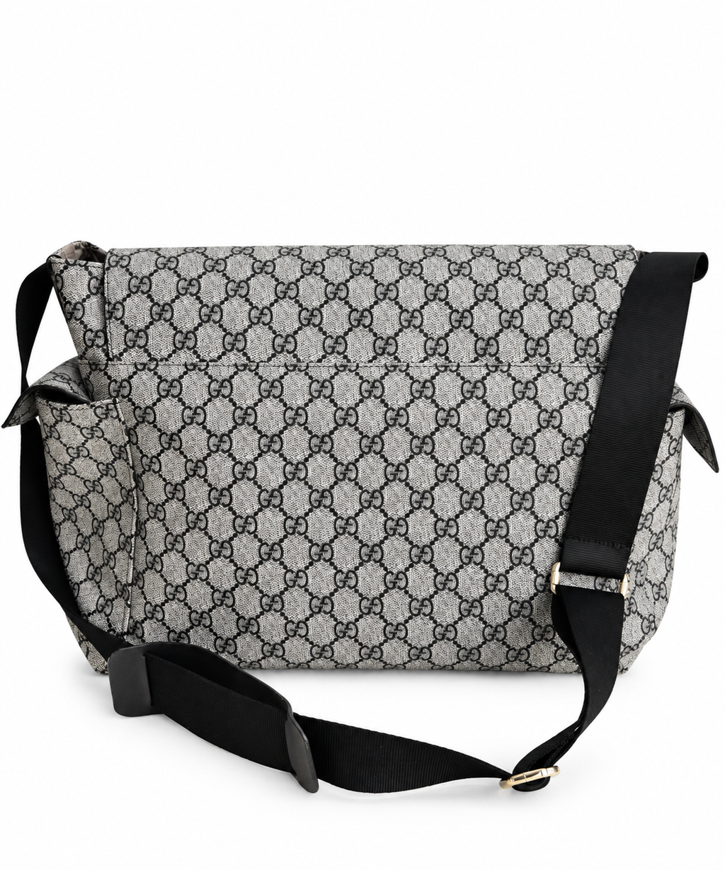 Milano Monogram Desenli Gri Unisex Çapraz Çanta Anne Çantası