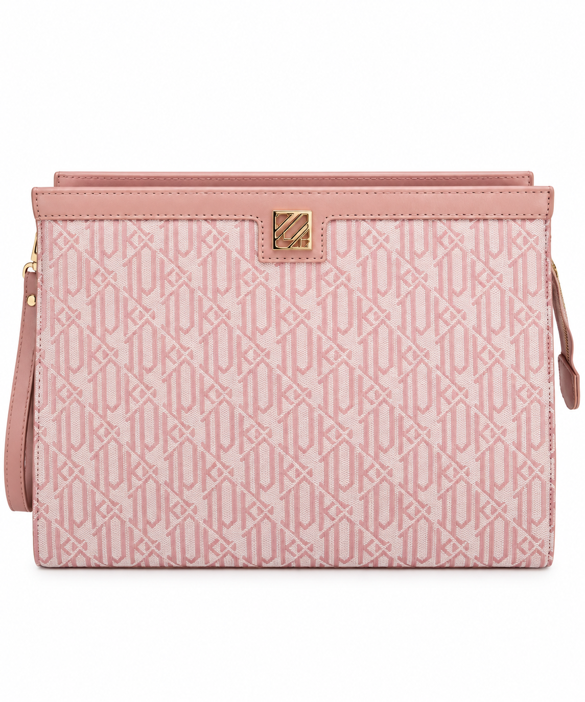 Rosé Élégance Pudra Pembe Monogram Clutch Çanta