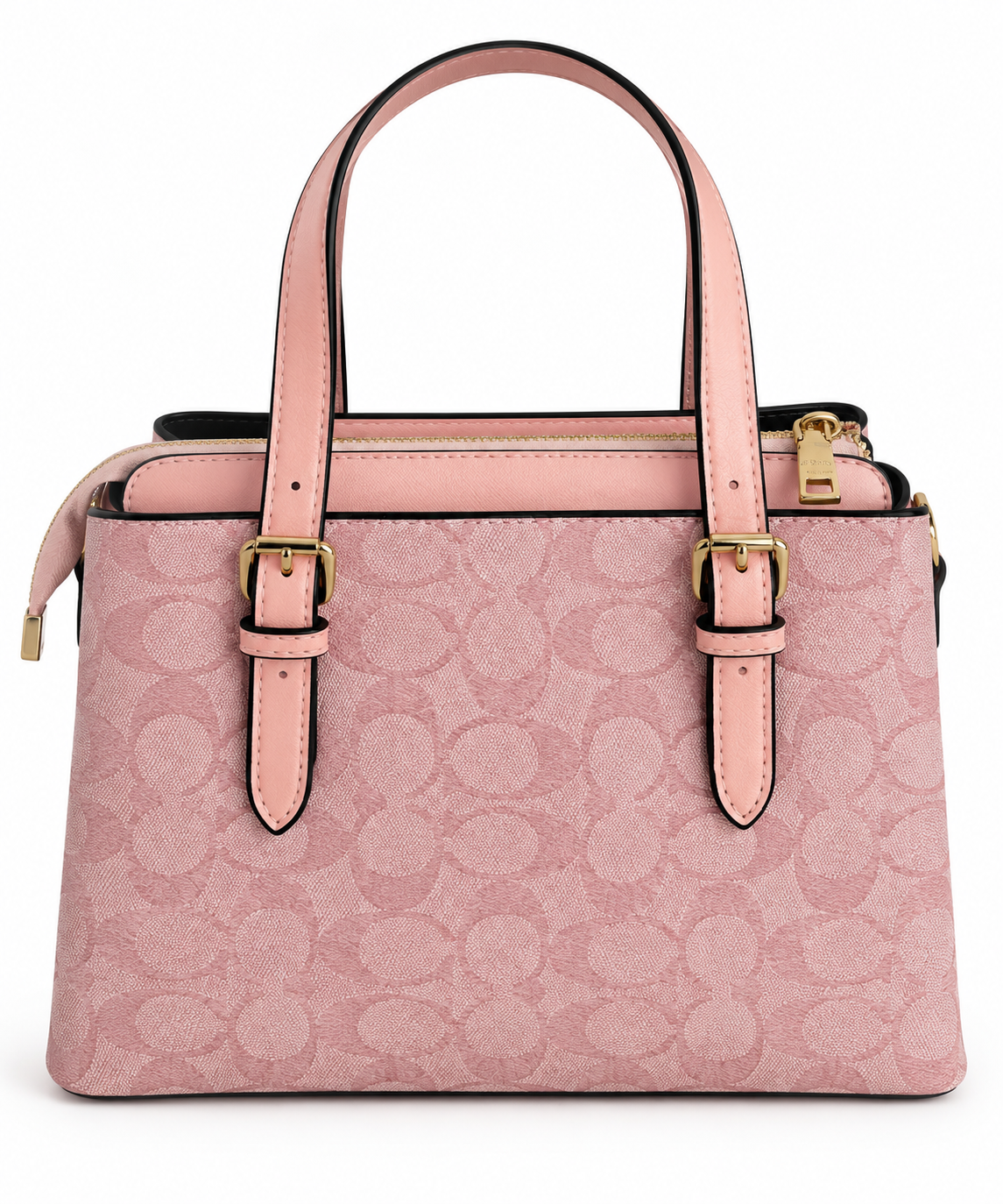 Rosalie Monogram Desenli El ve Omuz Çantası – Pudra Pembe