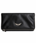 Angel Wings Siyah Taş Detaylı Clutch Çanta