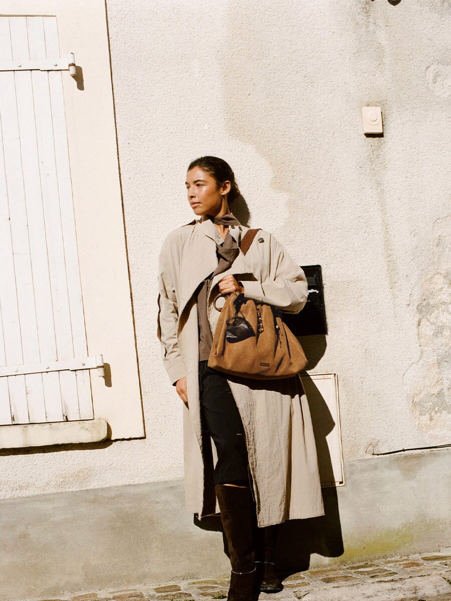 Medium Gather Bag Set - Ochre Suede
