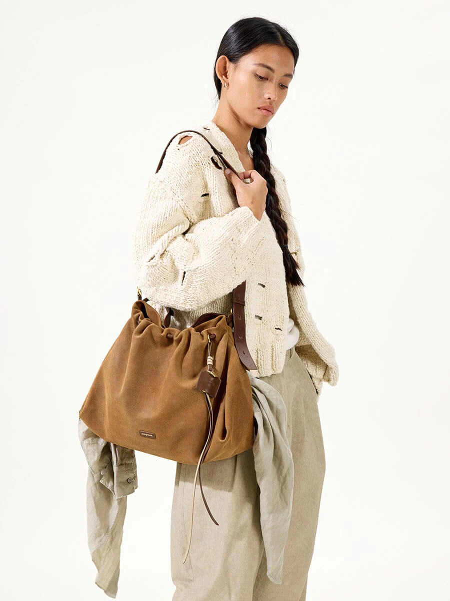 Medium Gather Bag Set - Ochre Suede