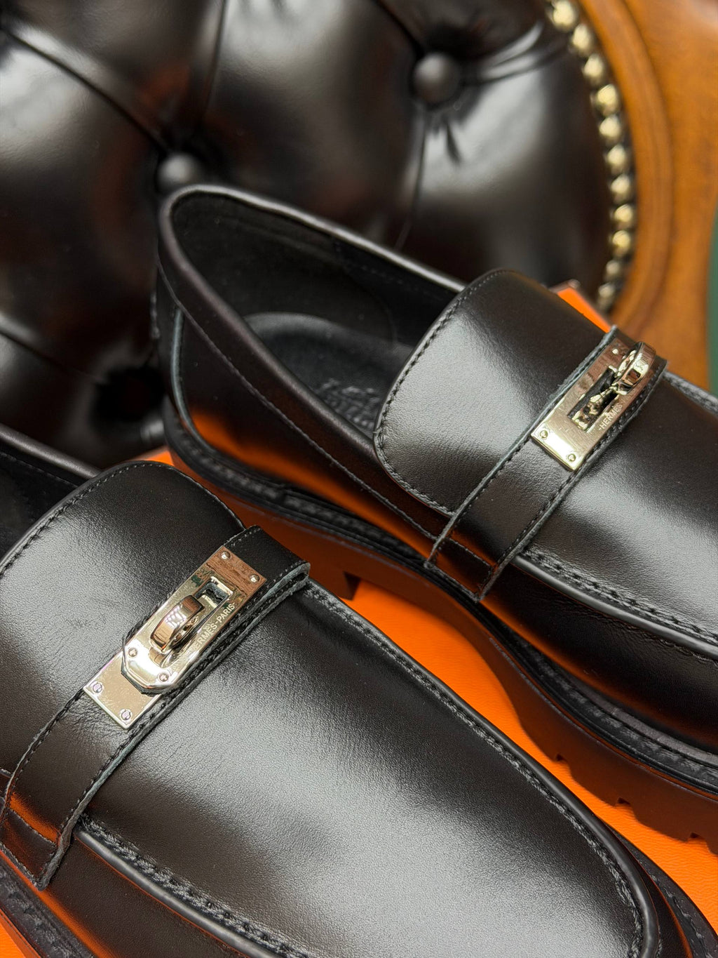 Monarque Noir Metal Tokalı Platform Loafer – Siyah