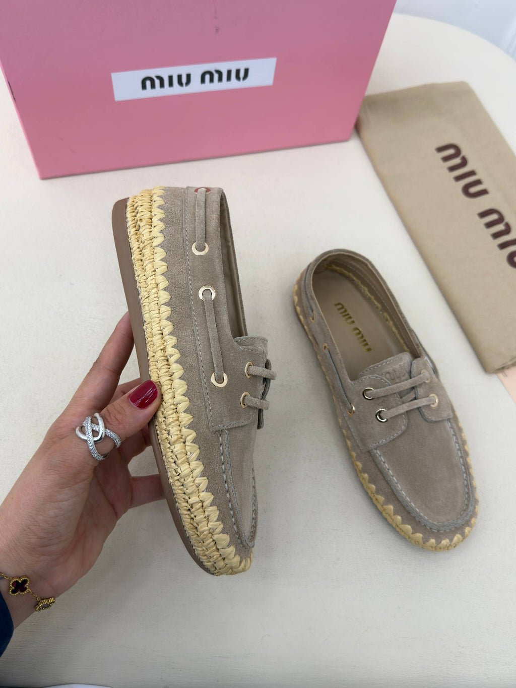Soleil Riviera Süet Görünümlü Örgü Detaylı Loafer – Vizon