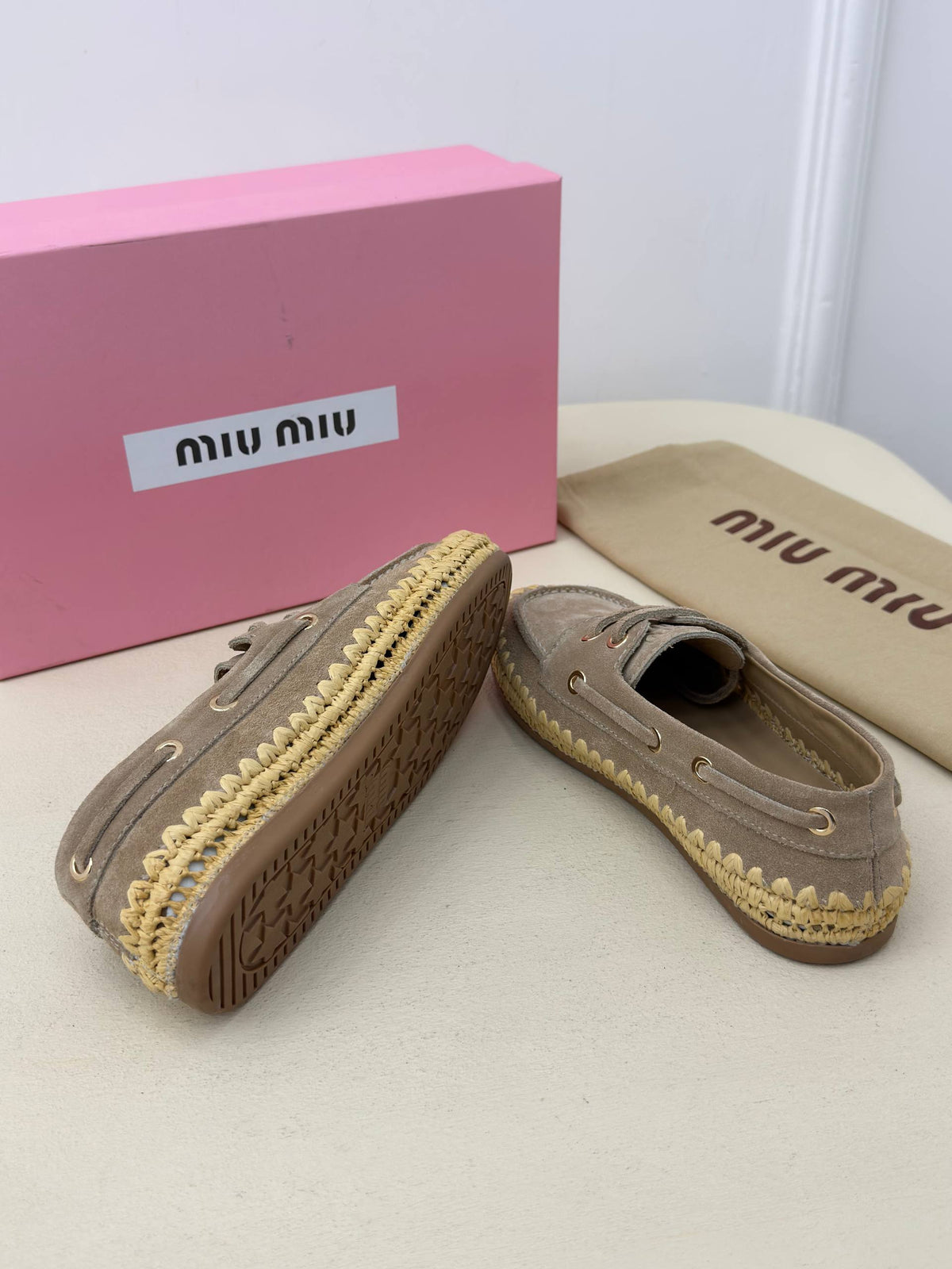 Soleil Riviera Süet Görünümlü Örgü Detaylı Loafer – Vizon