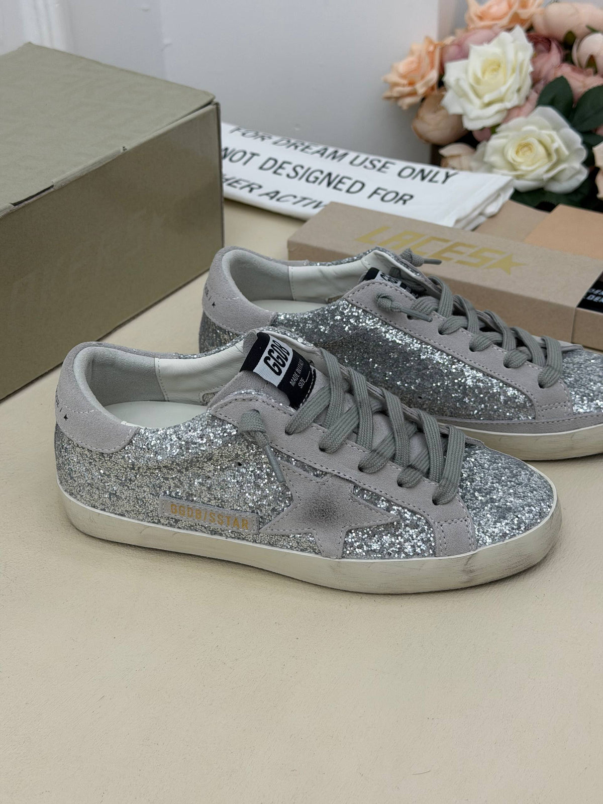 Éclat Silver Işıltılı Sneaker – Gümüş