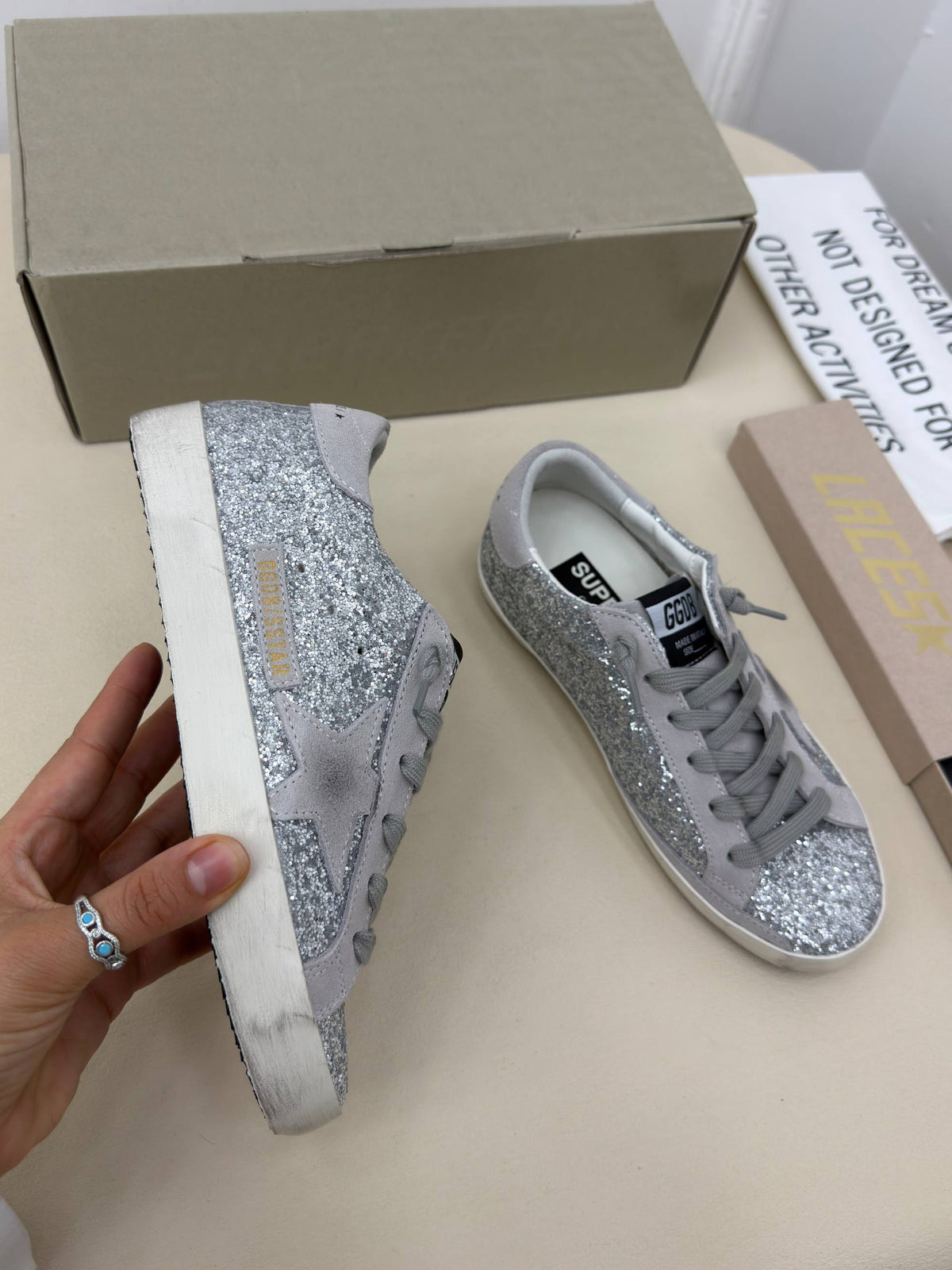 Éclat Silver Işıltılı Sneaker – Gümüş