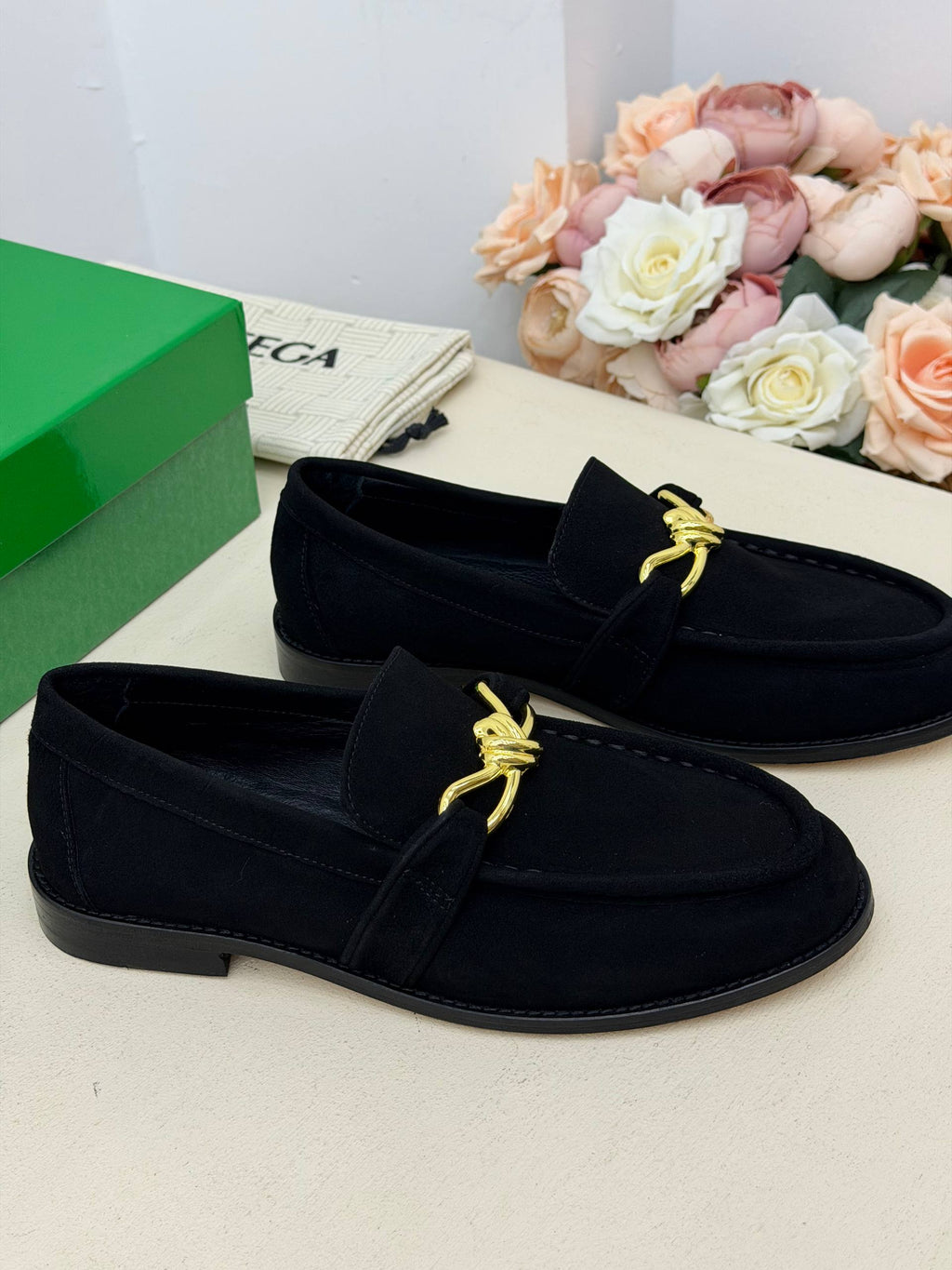 Aurelia Gold Süet Loafer Ayakkabı – Siyah