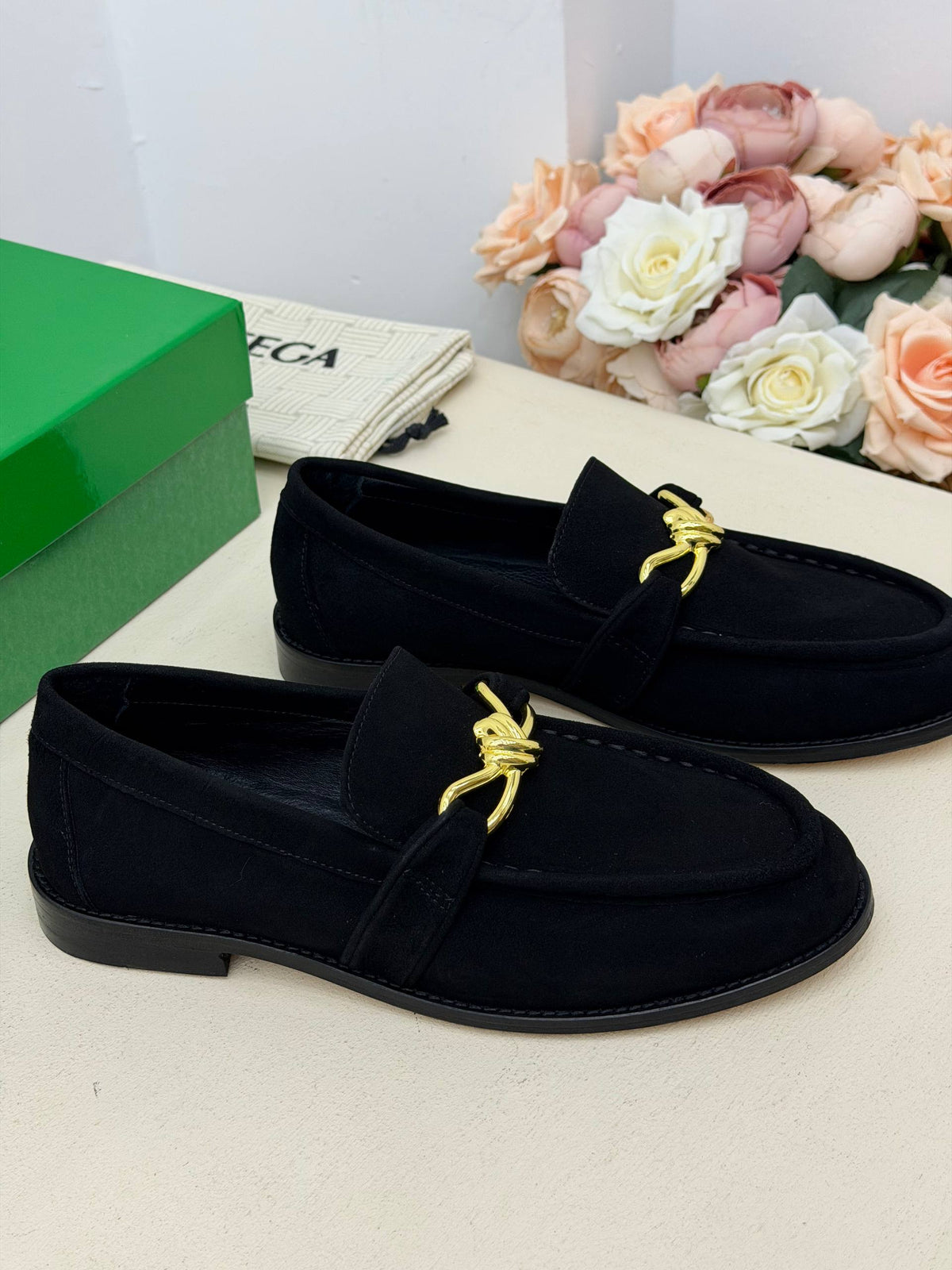 Aurelia Gold Süet Loafer Ayakkabı – Siyah