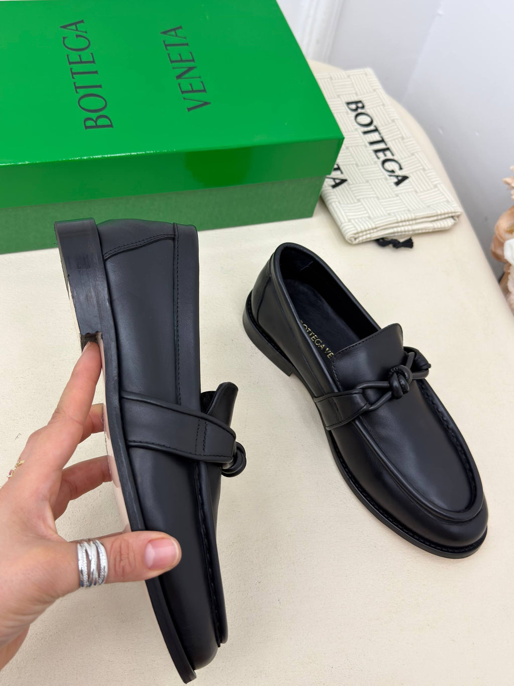 Élégance Noire Düğüm Detaylı Loafer Ayakkabı – Siyah