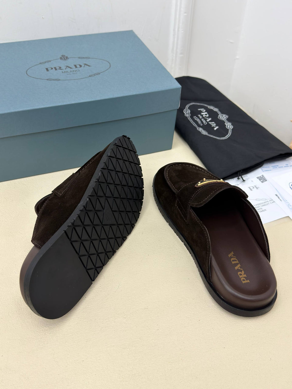 Milano Noir Süet Bantlı Loafer Terlik – Siyah