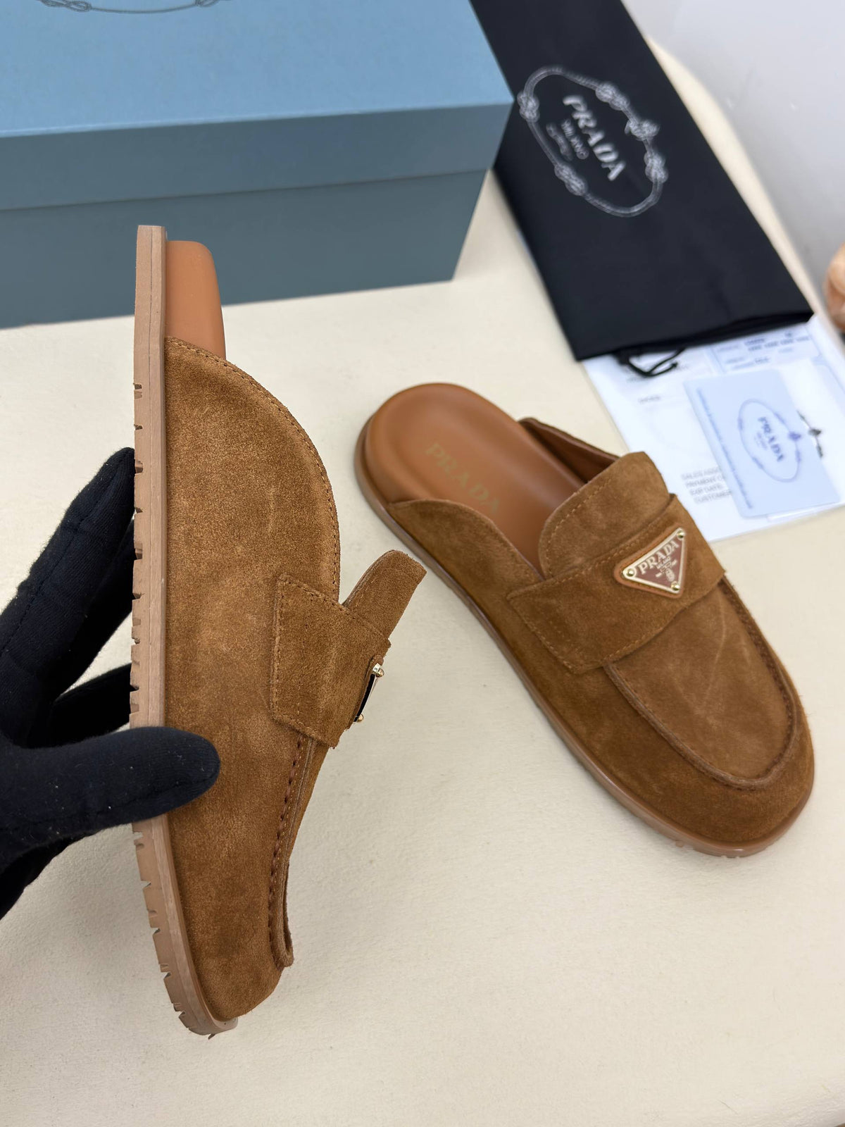 Milano Élégance Süet Loafer Terlik – Taba