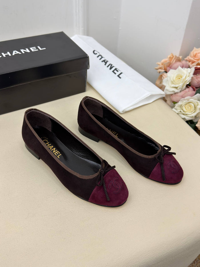Bordeaux Élise Süet Fiyonklu Babet – Kahve & Bordo