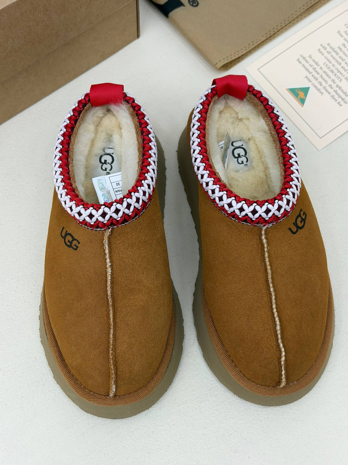 Amara Cozy Örgü Detaylı Platform Terlik – Taba