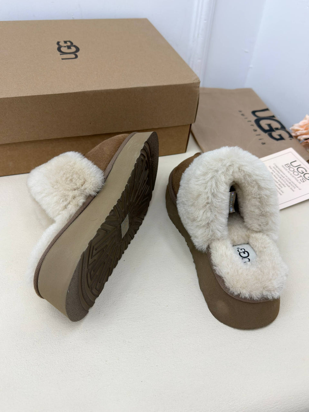Céleste Cozy Kürk Detaylı Platform Terlik – Taba
