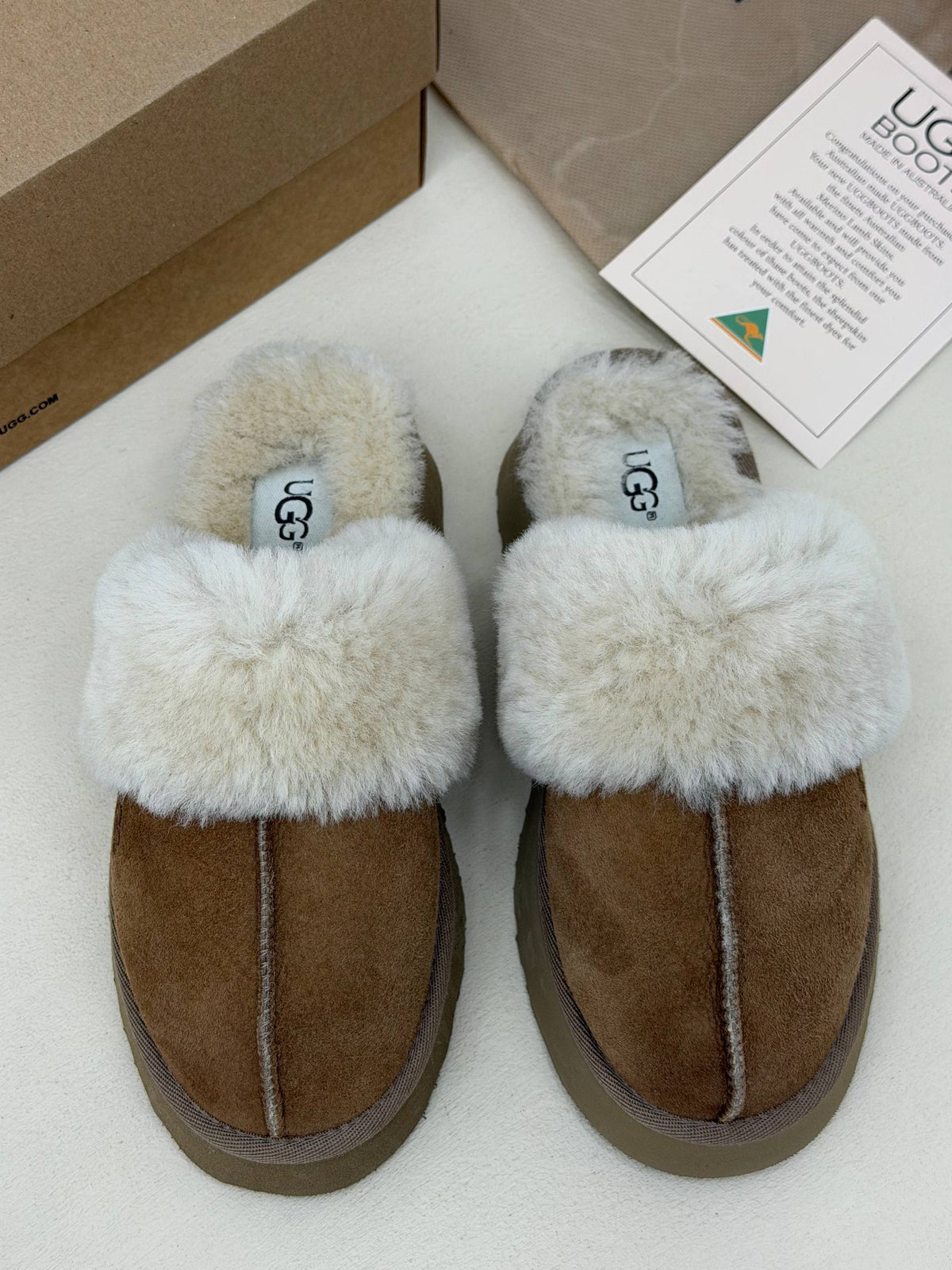 Céleste Cozy Kürk Detaylı Platform Terlik – Taba