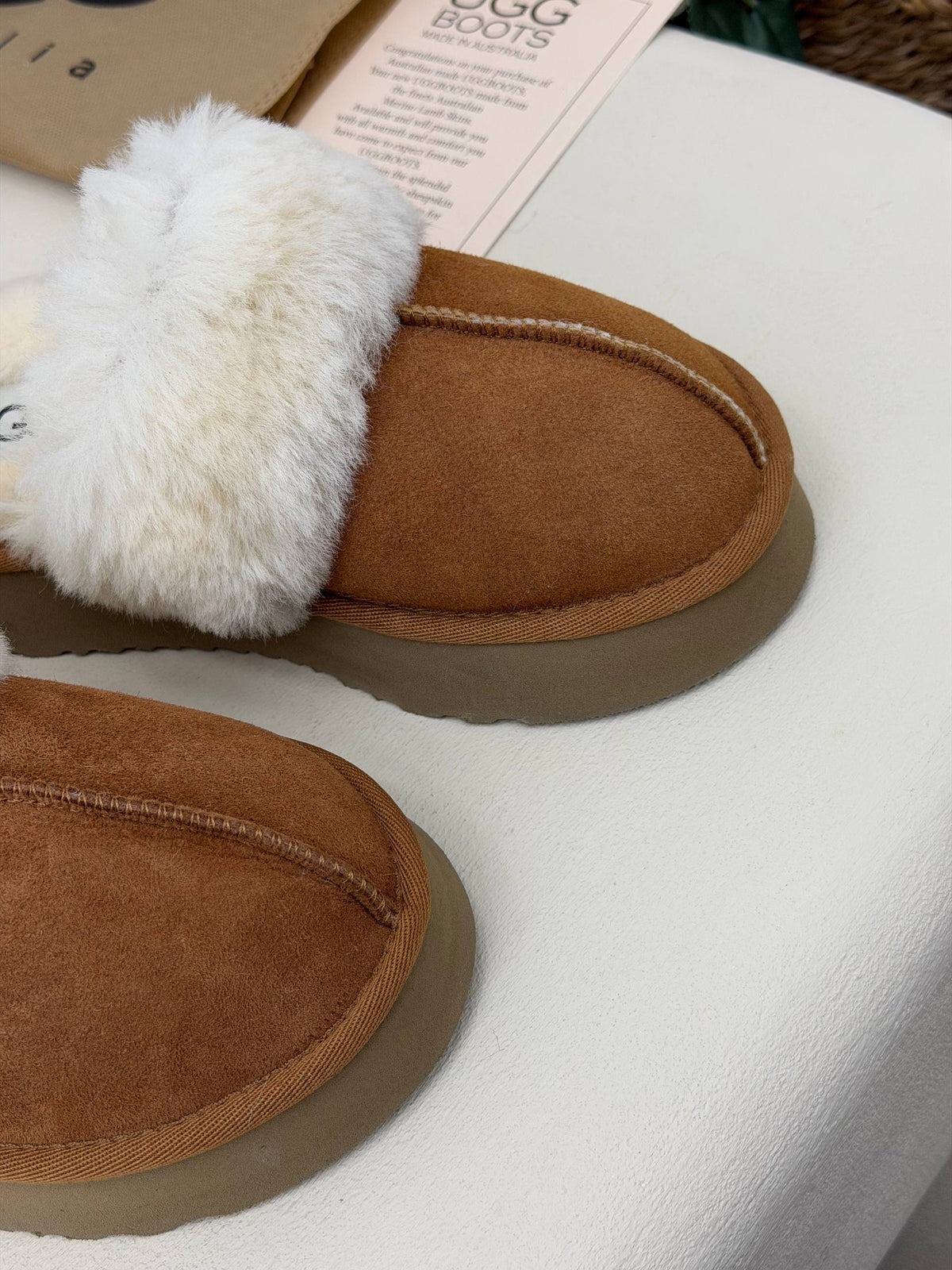 Amélie Fluffy Kürk Detaylı Platform Terlik – Taba & Ekru