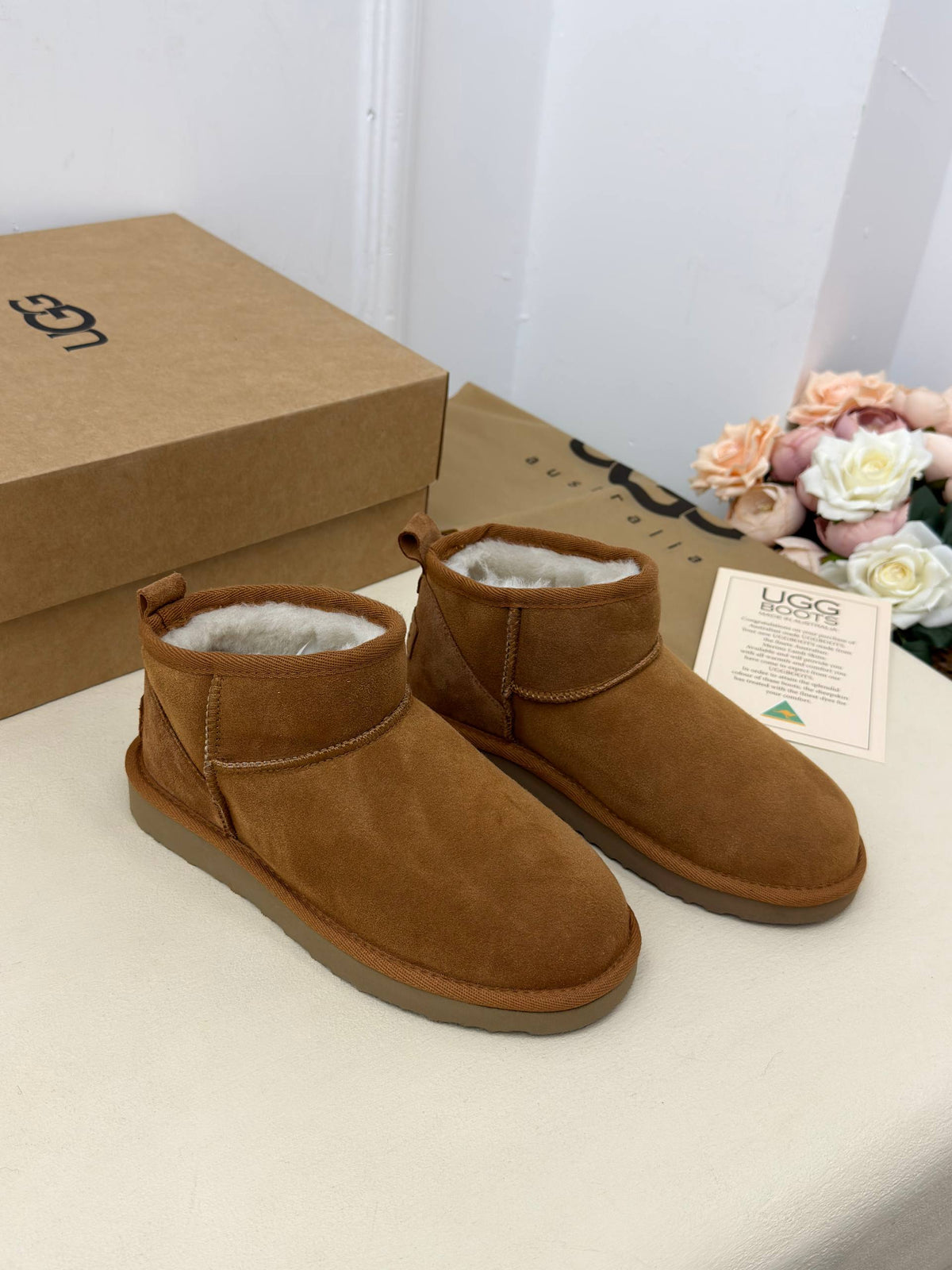 Caramel Douce Kürklü Mini Bot – Taba