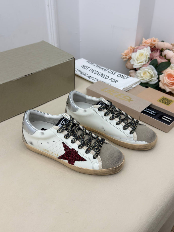 Étoile Rouge Leopar Bağcıklı Sneaker – Bordo Yıldız