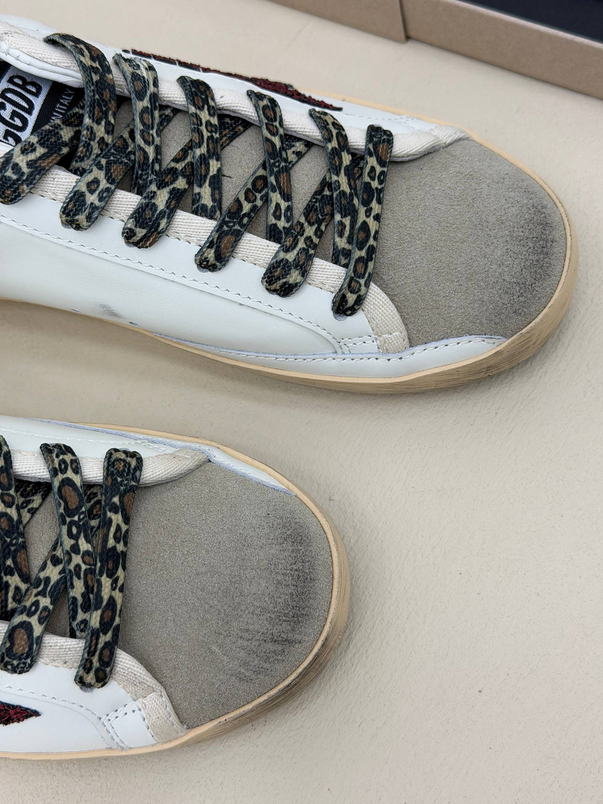 Étoile Rouge Leopar Bağcıklı Sneaker – Bordo Yıldız